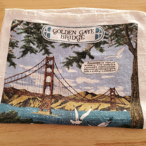 Vintage 1986 Linen Wall Calendar Golden Gate Bridge San Francisco Tea Towel - Picture 4 of 12